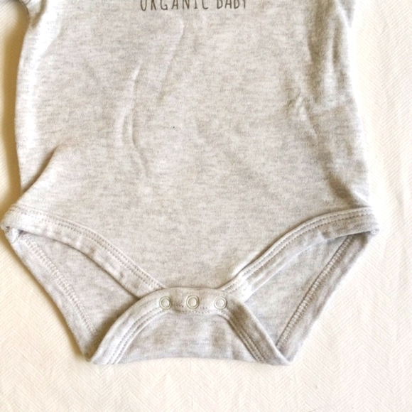 rabbit + bear organic cotton short sleeve bodysuit diaper shirt 3-6 months baby - Picture 5 of 6